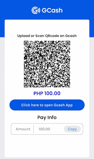 Step 5: Screenshot the QR code we display on the screen. Then open the GCash app and make payment via this QR code.